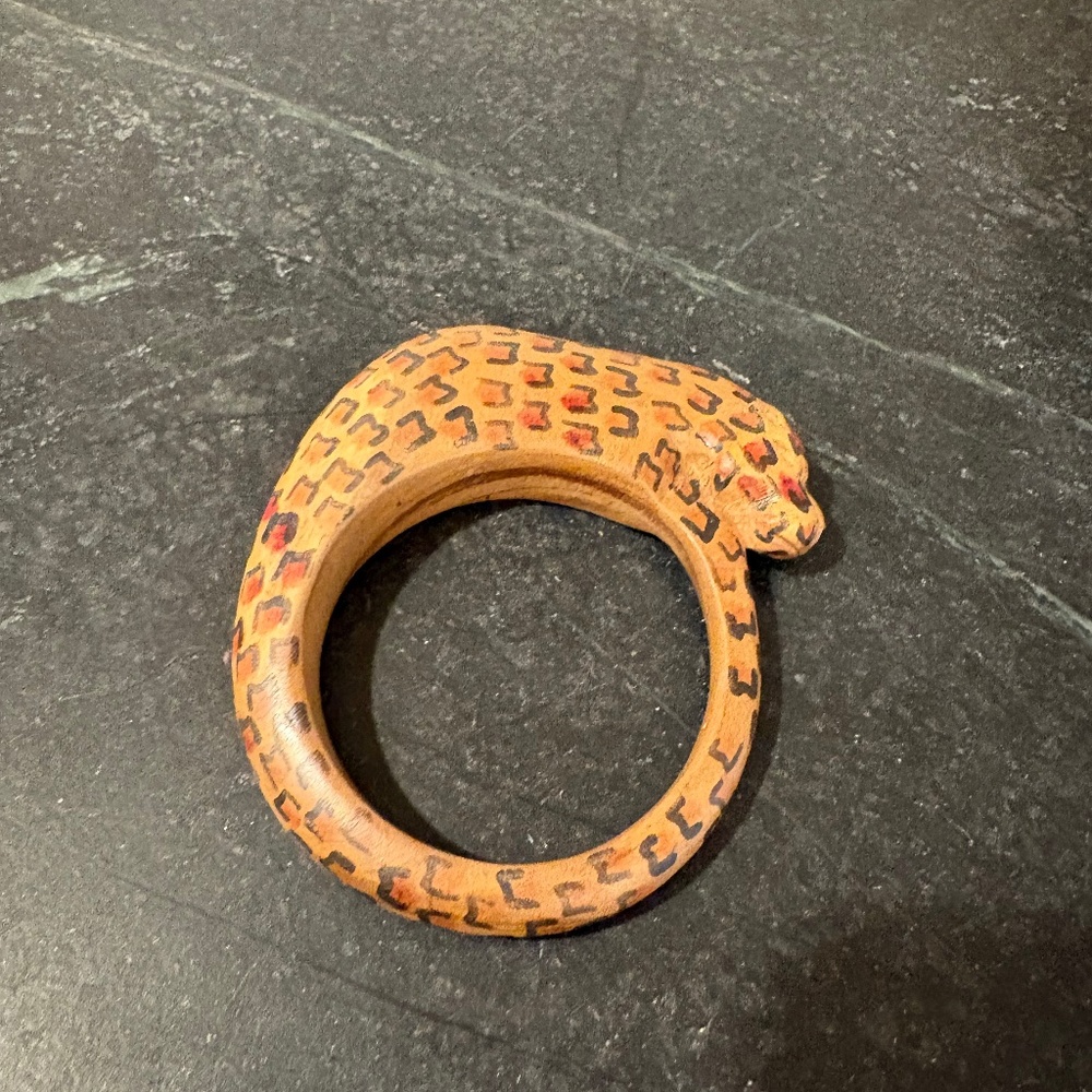 Wooden, hand carved bracelet from Africa.Purchased in the early 1990s.